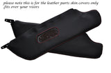 RED STITCH 2X SUN VISORS LEATHER COVERS FITS FIAT 124 SPIDER 1966-1977