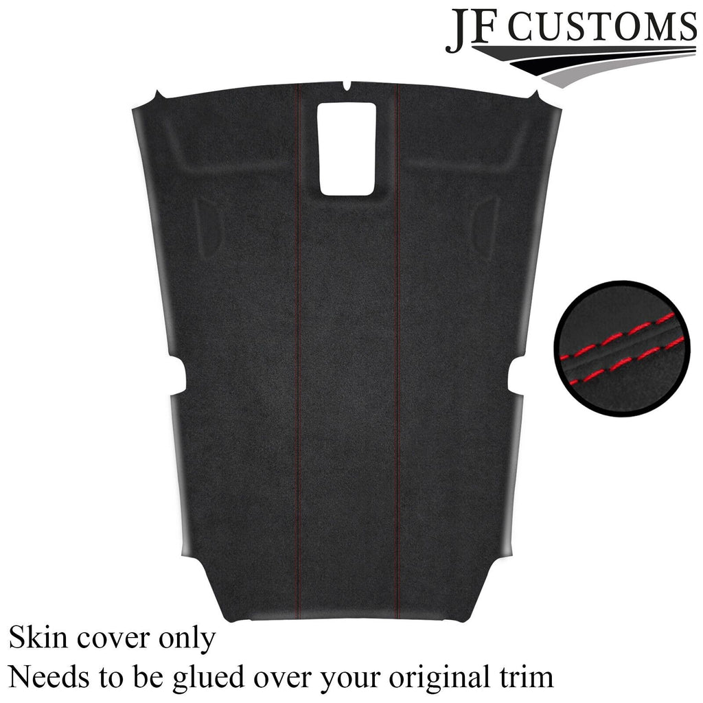 RED STITCH D GREY LUXE SUEDE HEADLINER COVER FOR VW SCIROCCO 08-14 CUSTOM NEW