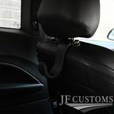 BLACK LEATHER PLASTIC CAR SEAT HEADREST HOOK HANGER FOR AUDI Q2 2016-2022