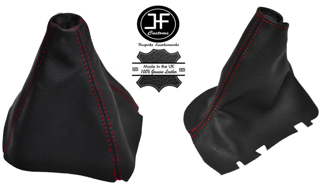 RED STITCH FITS VOLVO S60 2000-2007 GEAR STICK HANDBRAKE GAITER LEATHER