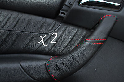 RED STITCH FITS MERCEDES S CLASS W220 98-05 2X FRONT DOOR HANDLE LEATHER COVERS
