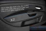 BLUE STITCH 2X FRONT DOOR CARD TRIM ARMREST COVER FITS FIAT GRANDE PUNTO 05-11