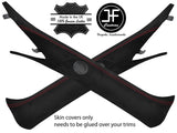 RED STITCHING 2X A POST PILLAR PU SUEDE COVERS FITS FORD MUSTANG 2015-2018