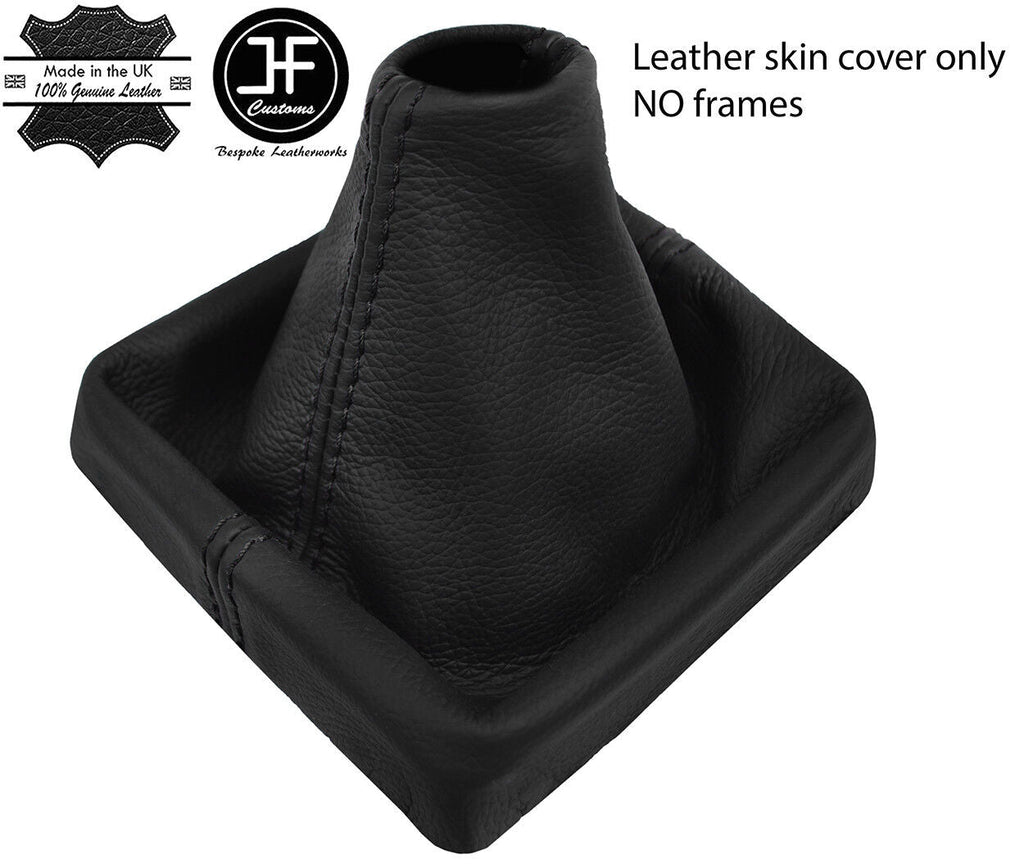 BLACK STITCH TOP GRAIN LEATHER GEAR GAITER FOR MITSUBISHI LANCER EVO 10 X 08-16