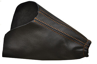 FITS FORD MONDEO MK4 LEATHER HANDBRAKE 07+ orange stitch CUSTOM NEW MADE IN UK