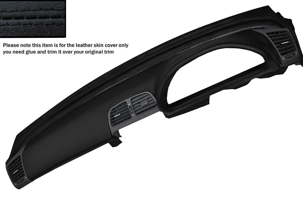 BLACK STITCH DASH DASHBOARD LEATHER COVER FITS MERCEDES CLK W208 C208 97-02