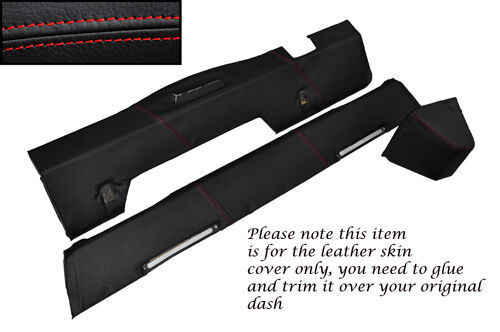 RED STITCH FOR LANDROVER SERIES 2 2A 3 DASH DASHBOARD LEATHER COVERS 3 PARTS