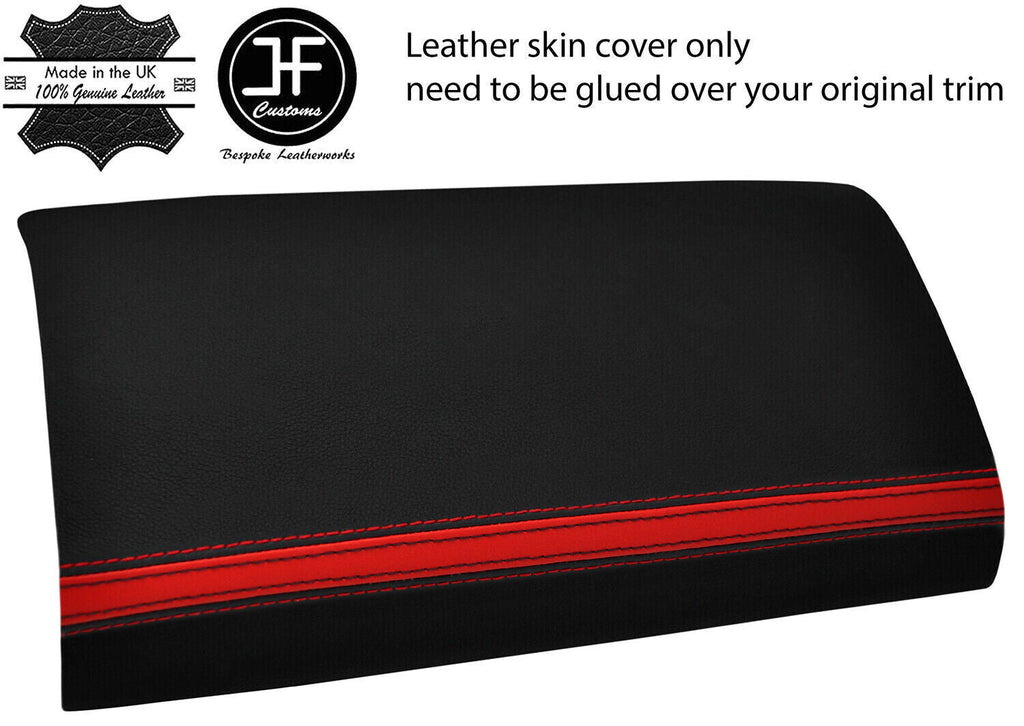 BLACK RED STRIPE KNEE PASSENGER DASH TRIM LEATHER COVER FOR FORD F150 04-08
