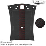 DSG2 RED D GREY STITCH LUXE SUEDE HEADLINER COVER FOR FORD FIESTA MK2 83-89