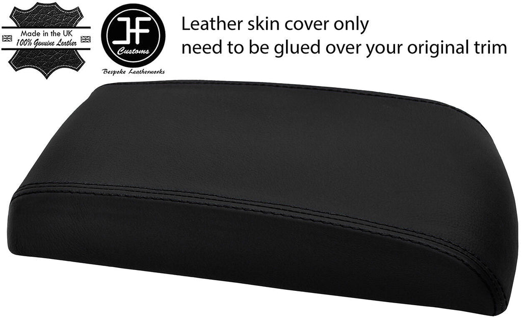 BLACK STITCHING ARMREST LID REAL LEATHER COVER FITS PEUGEOT 508 2011-2017