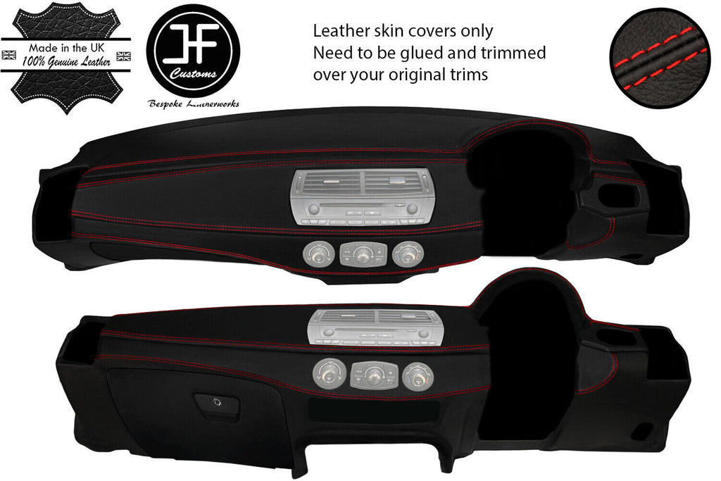 RED STITCH DASH DASHBOARD REAL LEATHER COVER FOR BMW Z4 E85 E86 2002-2009