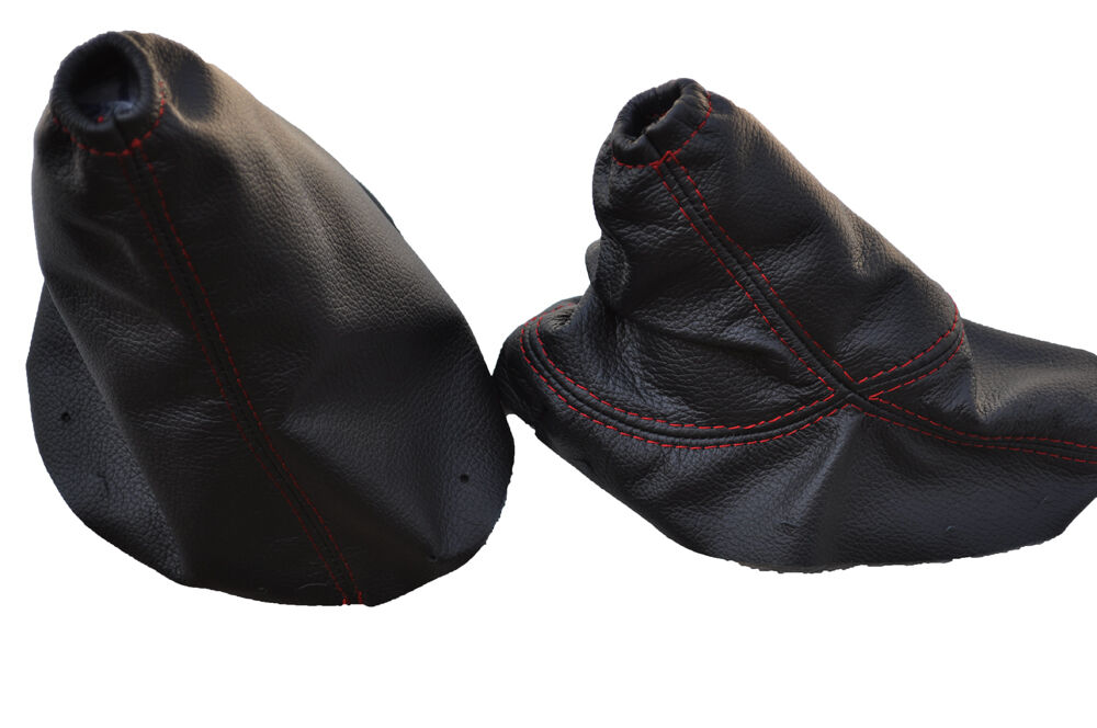 RED STITCH FITS PEUGEOT 407 HDI/S/SE GEAR GAITER + HANDBRAKE GAITER LEATHER