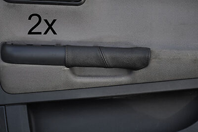 black stitch FITS SEAT IBIZA 02-08 2X DOOR HANDLE LEATHER COVERS CUSTOM NEW