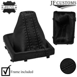 BLACK STITCH AUTO S-TRONIC LEATHER GEAR COVER+PLASTIC FRAME FOR AUDI Q2 16-22