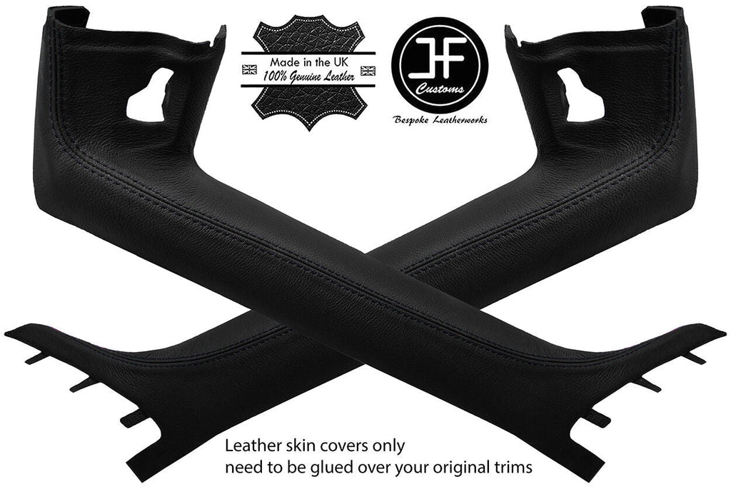 BLACK STITCHING 2X A PILLAR REAL LEATHER COVERS FITS BMW Z4 E89 2009-2017