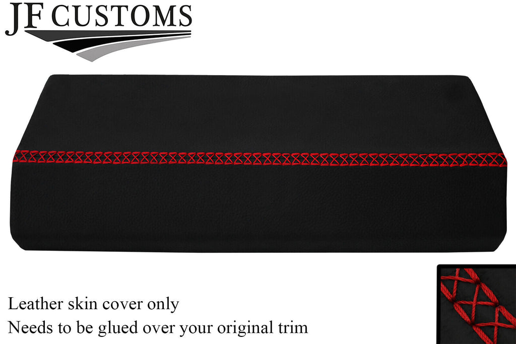 RED LUX-STITCH LEATHER PASSENGER SIDE DASH TRIM COVER FOR DEFENDER 07-16