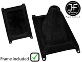 BLACK STITCH SUEDE GEAR GAITER + PLASTIC FRAME + TOP RING FOR HONDA CRX 88-91