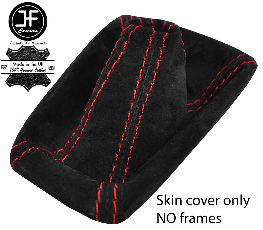 RED STITCHING REAL SUEDE MANUAL GEAR GAITER FITS FORD FOCUS 2014-2018 CUSTOM NEW