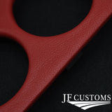 DARK RED LEATHER CENTER CONSOLE CUP HOLDER COVER FITS MAZDA MX5 MK1 CUSTOM NEW