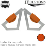 ORANGE LEATHER 2X CONSOLE KNEE PAD TRIM COVERS FOR AUDI TT MK1 1998-2006