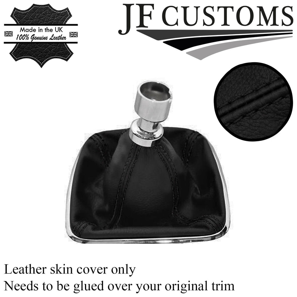 BLACK STITCH ITALIAN LEATHER GEAR GAITER FITS FORD S-MAX 06-14 CUSTOM NEW