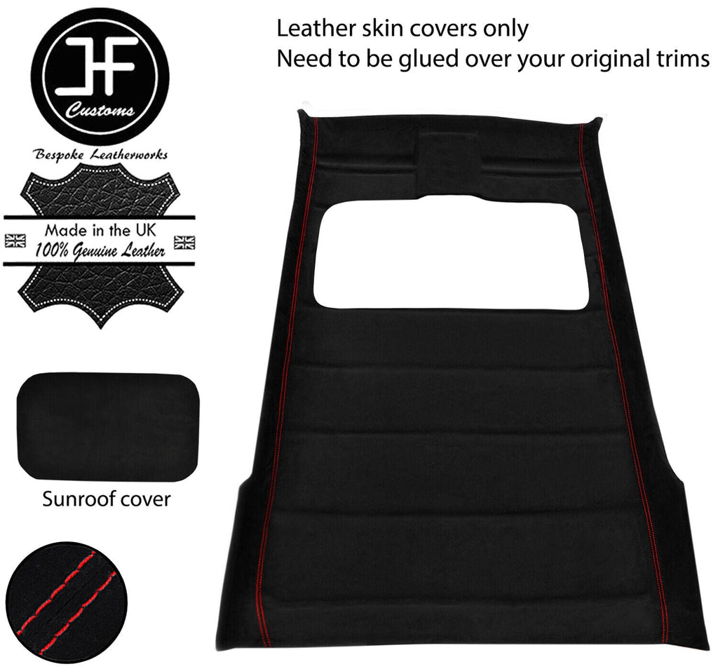 RED STITCH SUN ROOF HEADLINING LUXE SUEDE COVER FOR VW GOLF MK2 83-92 5 DOOR