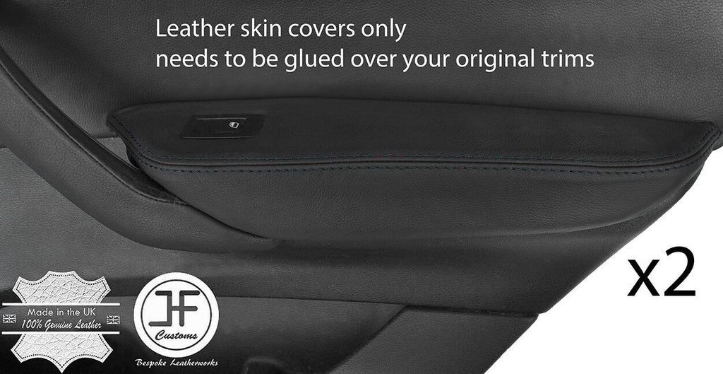 BLACK STITCH 2X REAR DOOR ARMREST LEATHER COVERS FITS BMW X3 F25 2011-2018