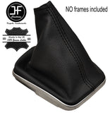 BLACK STITCHING MANUAL GENUINE LEATHER GEAR GAITER FITS FIAT PUNTO 2012-2016