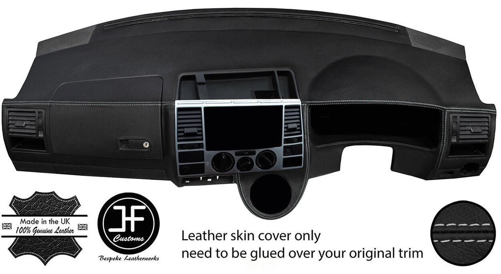 GREY STITCH DASH DASHBOARD REAL LEATHER COVER FITS VW T5 TRANSPORTER CARAVELLE