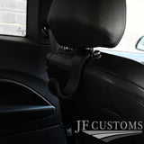 BLACK ITALIAN LEATHER PLASTIC CAR SEAT HEADREST HOOK FITS AUDI TT MK1 98-06