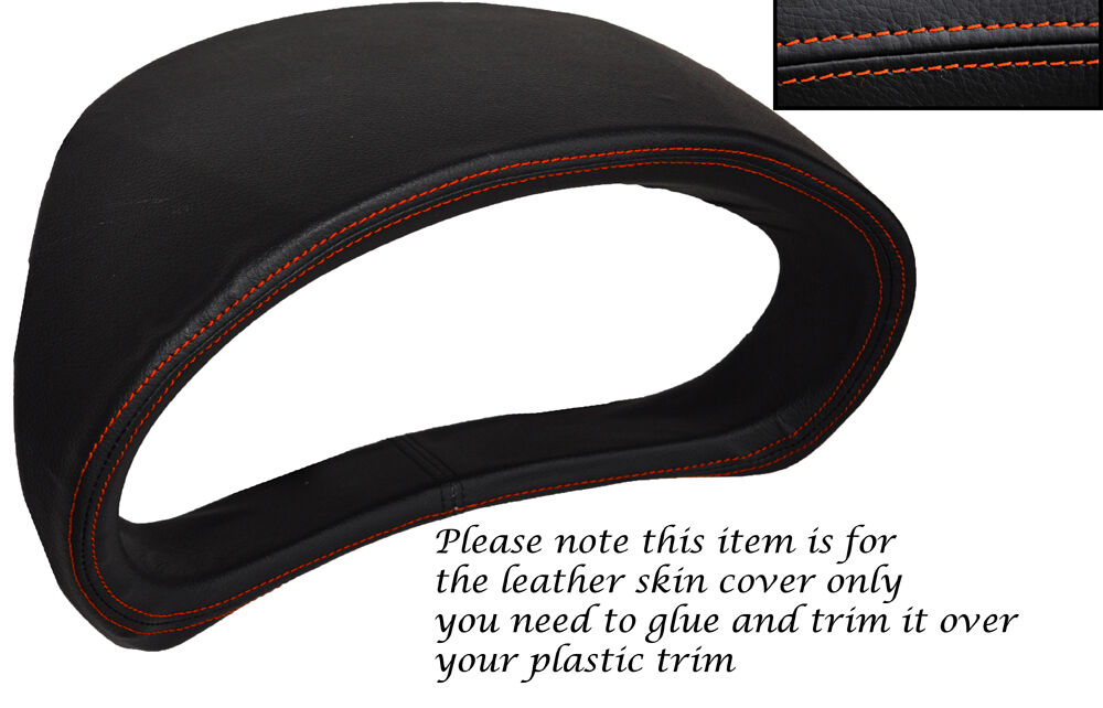 ORANGE STITCH GAUGE HOOD SPEEDO LEATHER COVER FITS SUBARU IMPREZA WRX STI 08-13