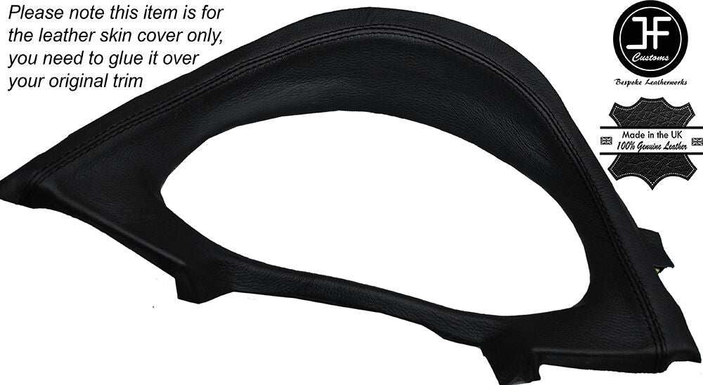 BLACK STITCHING SPEEDO SURROUND LEATHER SKIN COVER FITS TOYOTA AURIS 2012-2016