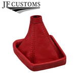 D RED ITALIAN LEATHER GEAR GAITER + PLASTIC FRAME FITS ALFA ROMEO 164 88-97
