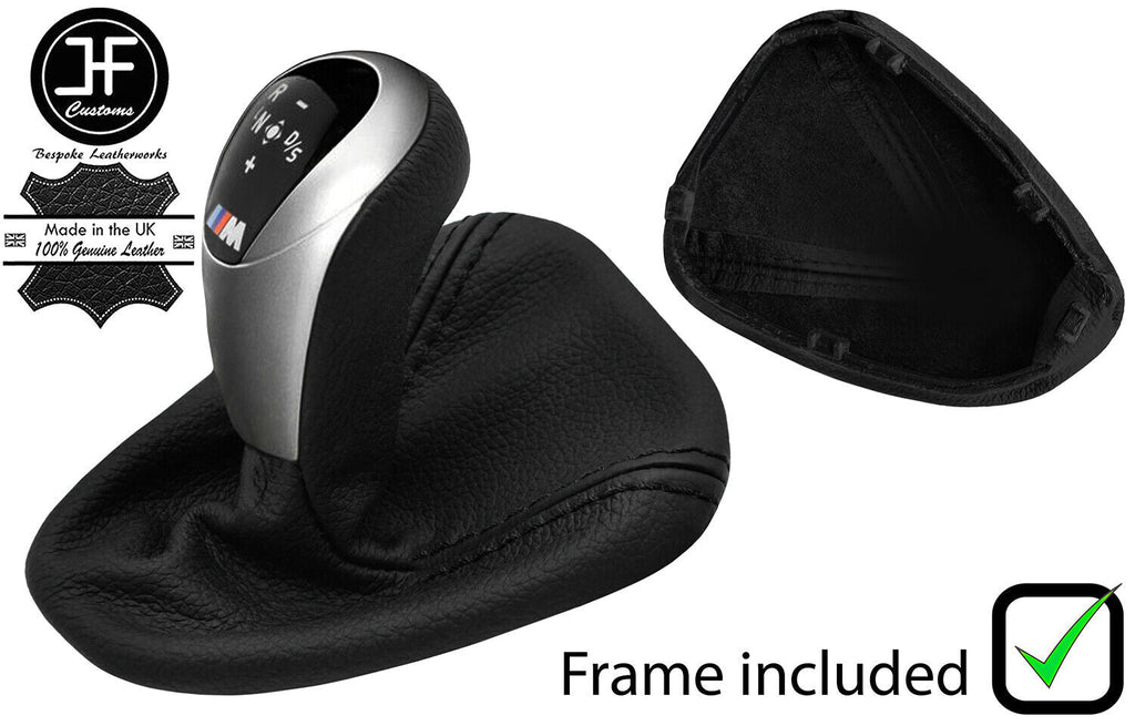 BLACK STITCH LEATHER AUTOMATIC DCT GEAR+PLASTIC FRAME FOR BMW E90 E92 E93 JFM