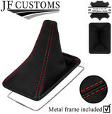 RED STITCH LEATHER GEAR GAITER + METAL FRAME FITS ROVER 600 618 620 623