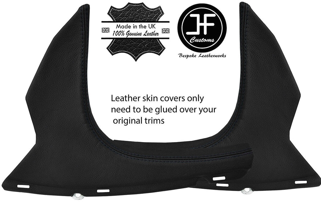 BLACK STITCH 2X REAR UPPER C PILLAR LEATHER COVERS FOR BMW 5 E60 E61 2003-2011