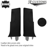 BLACK STITCH ITALIAN LEATHER PILLAR KIT COVERS FITS SEAT LEON MK2 1P 05-12