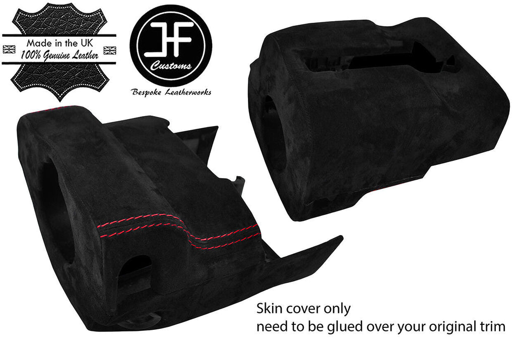 RED STITCH STEERING SHROUD COLUMN REAL SUEDE COVER FITS FORD MUSTANG 05-09