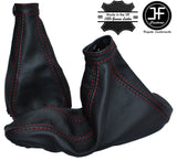 RED STITCH LEATHER AUTO AUTOMATIC GEAR HANDBRAKE GAITER FITS ALFA ROMEO 156