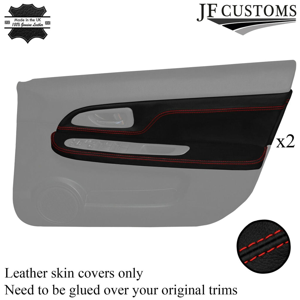 RED STITCH 2X FRONT DOOR CARD TRIM KIT COVER FOR SUBARU IMPREZA WRX STI 03-07