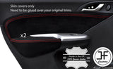 RED  STICH 2X REAR DOOR CARD&ARMREST SUEDE COVERS FOR HONDA CIVIC 06-12 STYLE2
