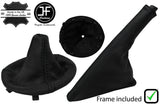 BLACK STITCH LEATHER GEAR + FRAME & SLIM HANDBRAKE COVER FOR FIAT 500 07-15