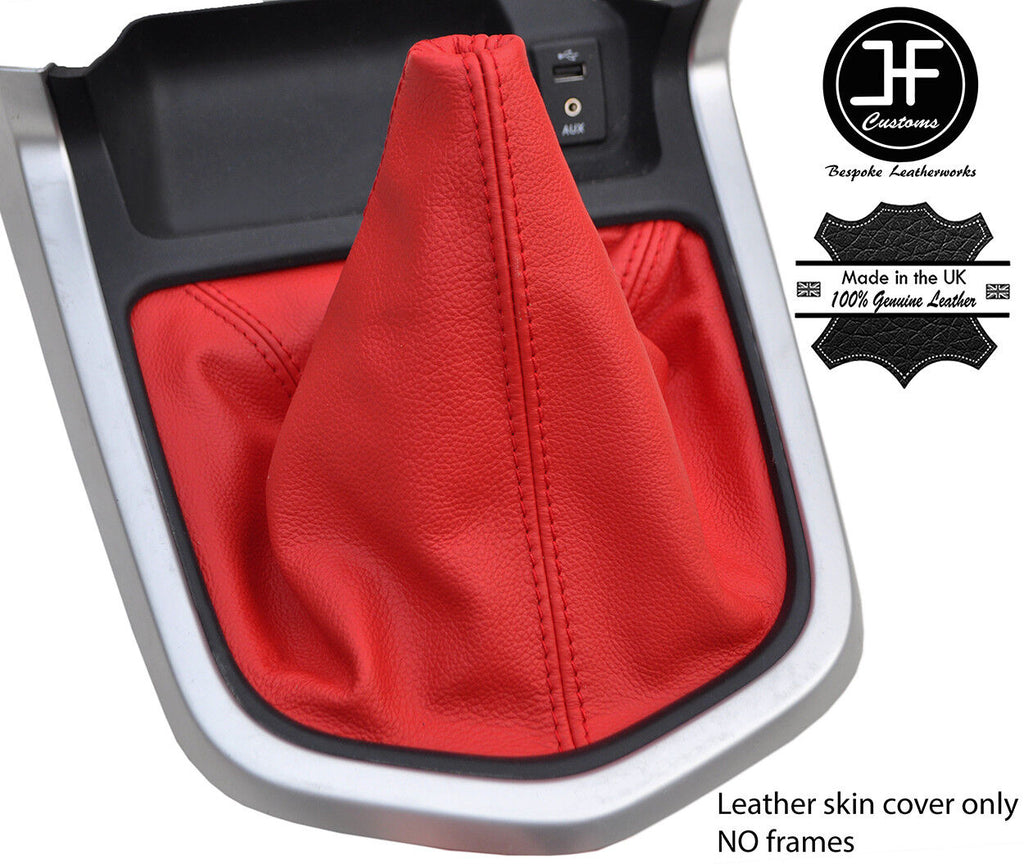 RED GENUINE TOP GRAIN LEATHER MANUAL GEAR GAITER FITS NAVARA NP300 D23 15-17