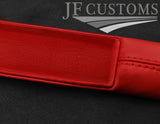 DARK RED ITALIAN LEATHER 2X CAR KEY HOLDER PROTECTOR FOR AUDI Q2 2016-2022