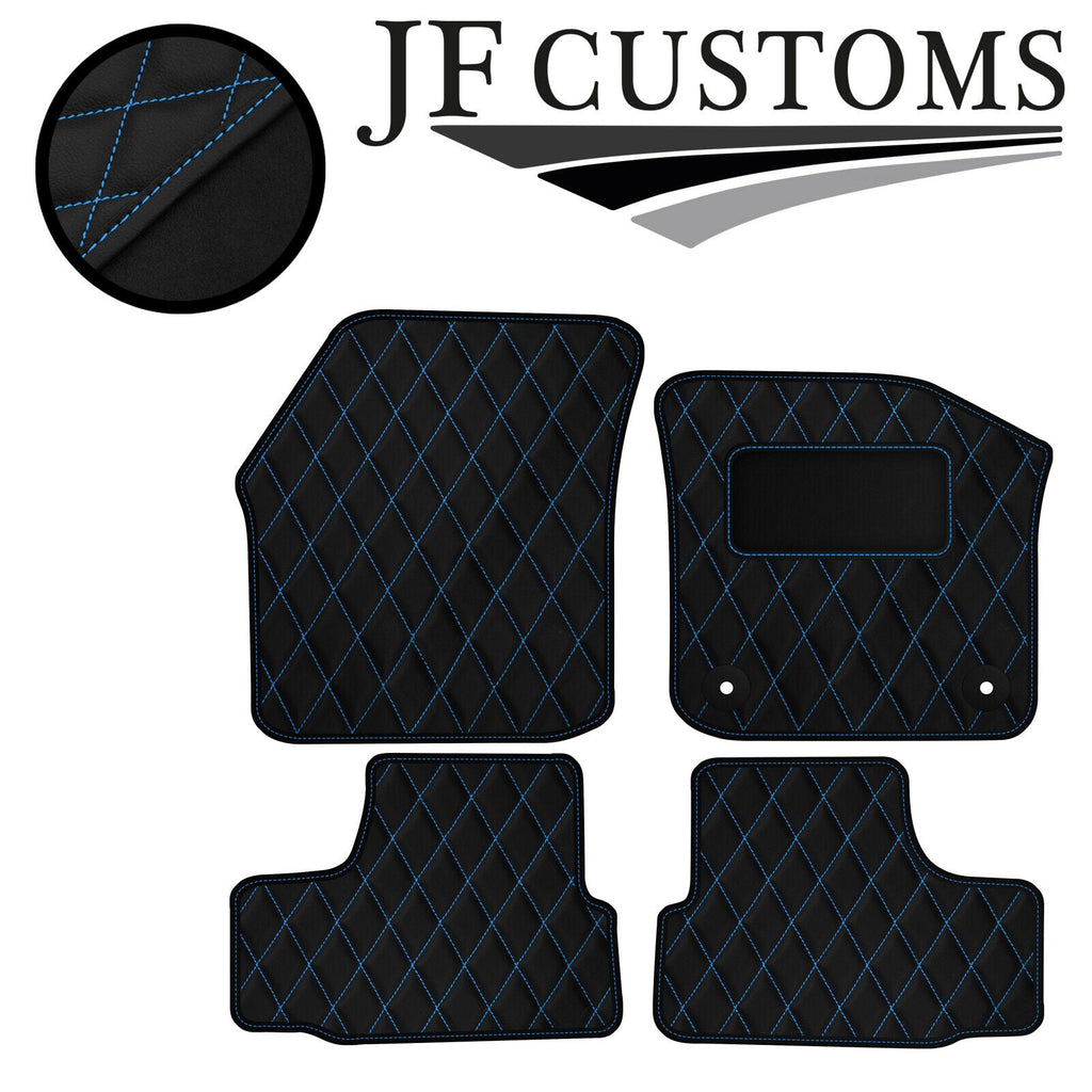 L BLUE  DIAMOND STITCH VINYL 4X TAILORED FLOOR CARPET FOR VW UP 5DR 12-21 JF1