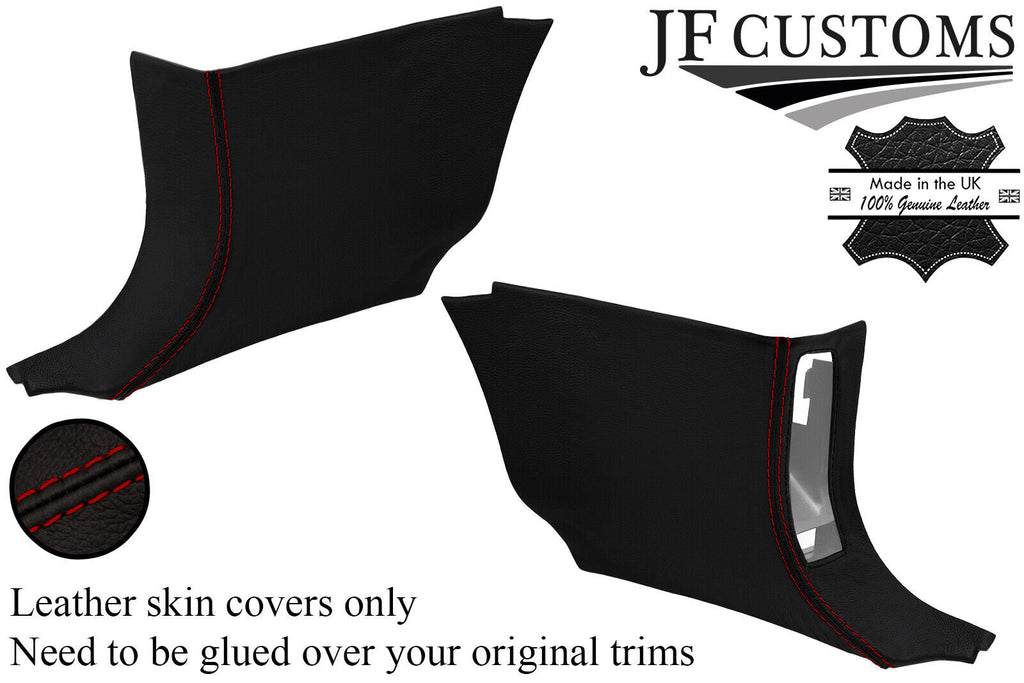 D RED STITCH LEATHER 2X FRONT FOOTWELL KICK PANEL COVERS FOR ROVER 75 1999-2005