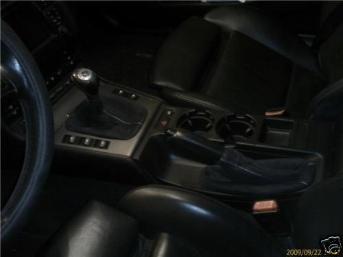 FITS BMW E36 E46 BLACK PU SUEDE GEAR GAITER TRI STITCH 91-05 CUSTOM NEW