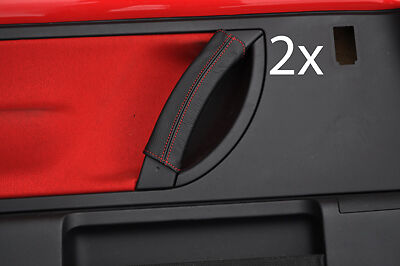 red stitching FITS VW BEETLE 98-11 BLACK LEATHER 2X DOOR HANDLE COVERS ONLY