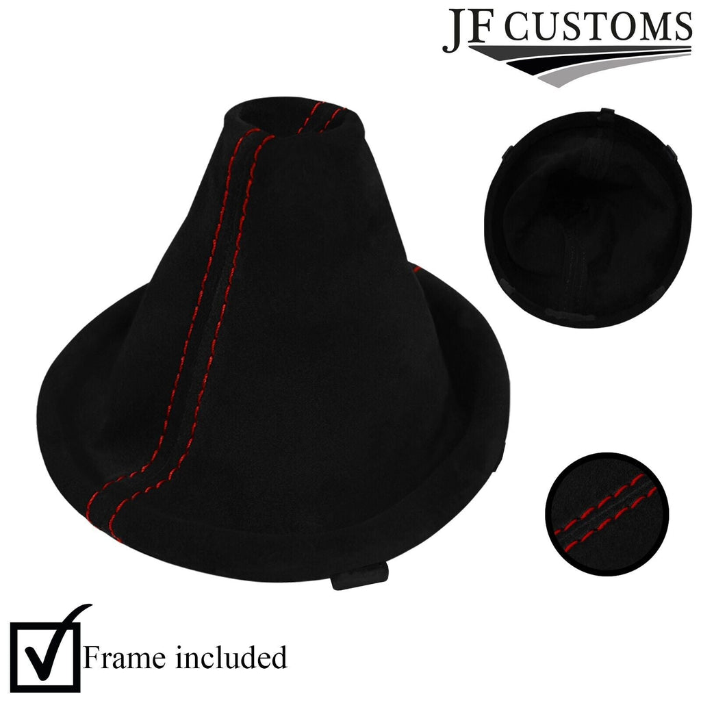 D RED STITCH SUEDE COVER GEAR GAITER+FRAME FITS SUBARU IMPREZA WRX STI 15-18