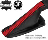 BLACK & RED STRIPE REAL LEATHER HANDBRAKE GAITER FOR FORD FOCUS C MAX 03-07